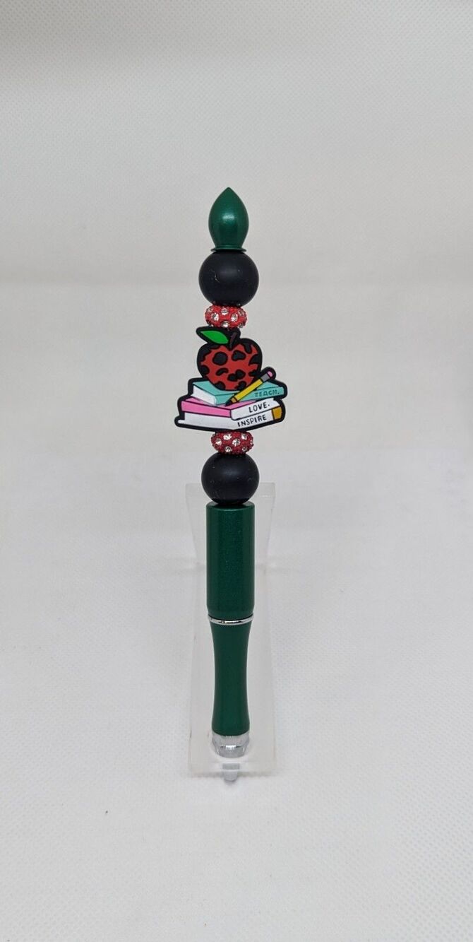Beaded Pen: Teacher (Green), GIft Idea, NEW